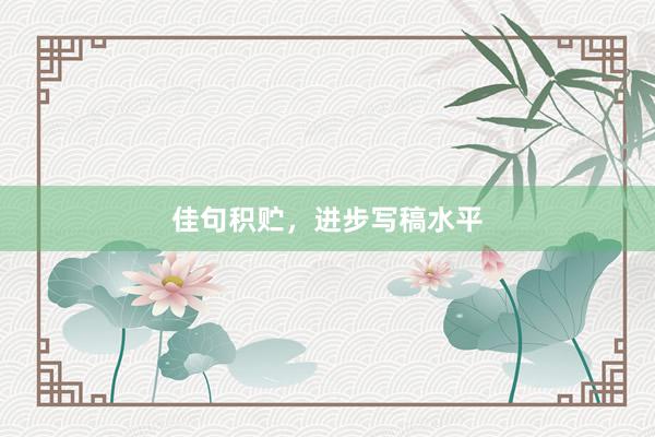 佳句积贮，进步写稿水平